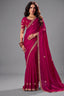 Deep Wine Red Fendy Satin Saree with Embellished Border