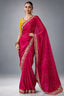 Vibrant Pink Organza Designer Saree with Thread & Sequined Fancy Border