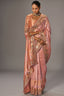 Peach Madhurai Silk Heavy Zardosi & Cutdana Hand Work Saree