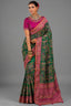 Deep Green Silk Saree with Heavy Kachhi Handwork