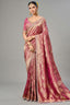 Rich Magenta Metallic Tissue Saree detailed with Intricate Weaving & Pearl-Beads Accent