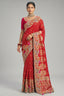 Traditional Red Georgette Bandhej Saree with Heavy Cut-Dana Handwork Border