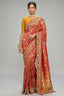 Soft Peach Coral Pure Georgette Bandhej Saree with Heavy Handwork Border