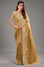 Metallic Golden Kora Silk Saree with Sequins & Beads Scallops