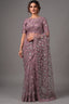 Light Purple Velvet Texture Net Saree with Sequin Embroidery