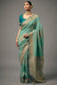 Soft Sea Green Dola Silk Saree with Weaving
