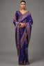 Deep Purple Dola Silk Saree highlighted with Intricate Weaving