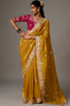 Mustard Yellow Organza Saree with Intricate Gotta Patti