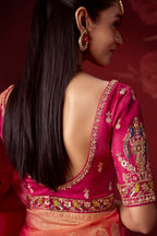 Magenta Dola Crape Soft Silk Saree with Ombre Shades