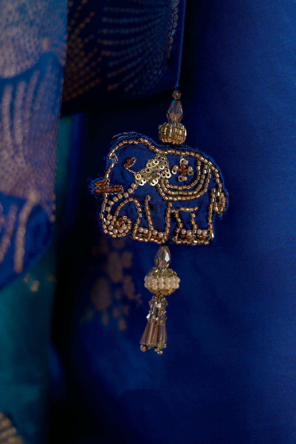 Blue Ombre Shade Dola Crape Soft Silk Woven Saree