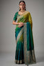 Green Dola Crape Soft Silk Woven Saree in Ombre Shade