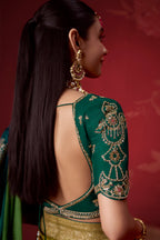 Green Dola Crape Soft Silk Woven Saree in Ombre Shade