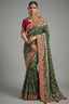 Dark Green Silk Traditional Woven Saree with Embroidered Border