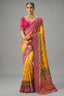 Yellow Silk Woven Patola Traditional Saree with Contrast Beaded Border