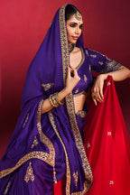 Purple Crepe Silk Saree with Cutdana and Sequin Work