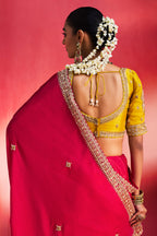 Pink Crepe Silk Saree with Cutdana and Sequin Work Lace