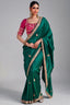 Teal Green Crepe Silk Cutdana Sequin Work Lace Border Saree