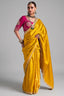 Yellow Crepe Silk Cutdana Beaded Saree