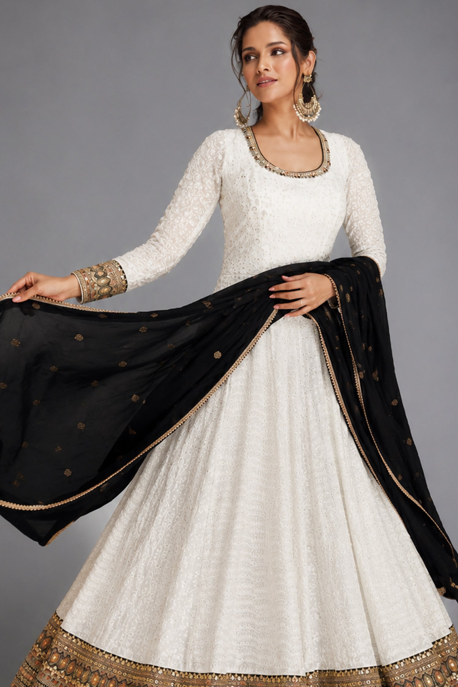 Georgette Thread Embroidered Anarkali Suit Secondary image