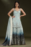 Light Blue Tissue Mirror Sequin and Cutdana Worked Palazzo Suit - blue saree