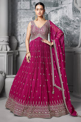 Pink Chinon Sequin Embroidered Anarkali Suit