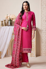 Pink Art Silk Sequinned Straight Cut Suit with Patola Print Dupatta