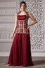 Maroon Gaji Silk Ajrakh Printed Palazzo Suit - maroon silk saree