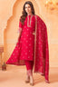 Pink Art Silk High and Low Sequin and Mirror Worked Suit - pink silk saree