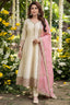 Cream Art Silk Sequin Embroidered Anarkali Suit - red silk saree embroidered