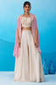 Designer Cream Viscose Cape Palazzo Set for festive wear