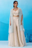 Designer Cream Viscose Cape Palazzo Set for festive wear
