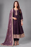 Dark Purple Art Silk Sequin Worked Anarkali Suit