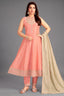 Light Pink Art Silk Sequin Embroidered Anarkali Suit
