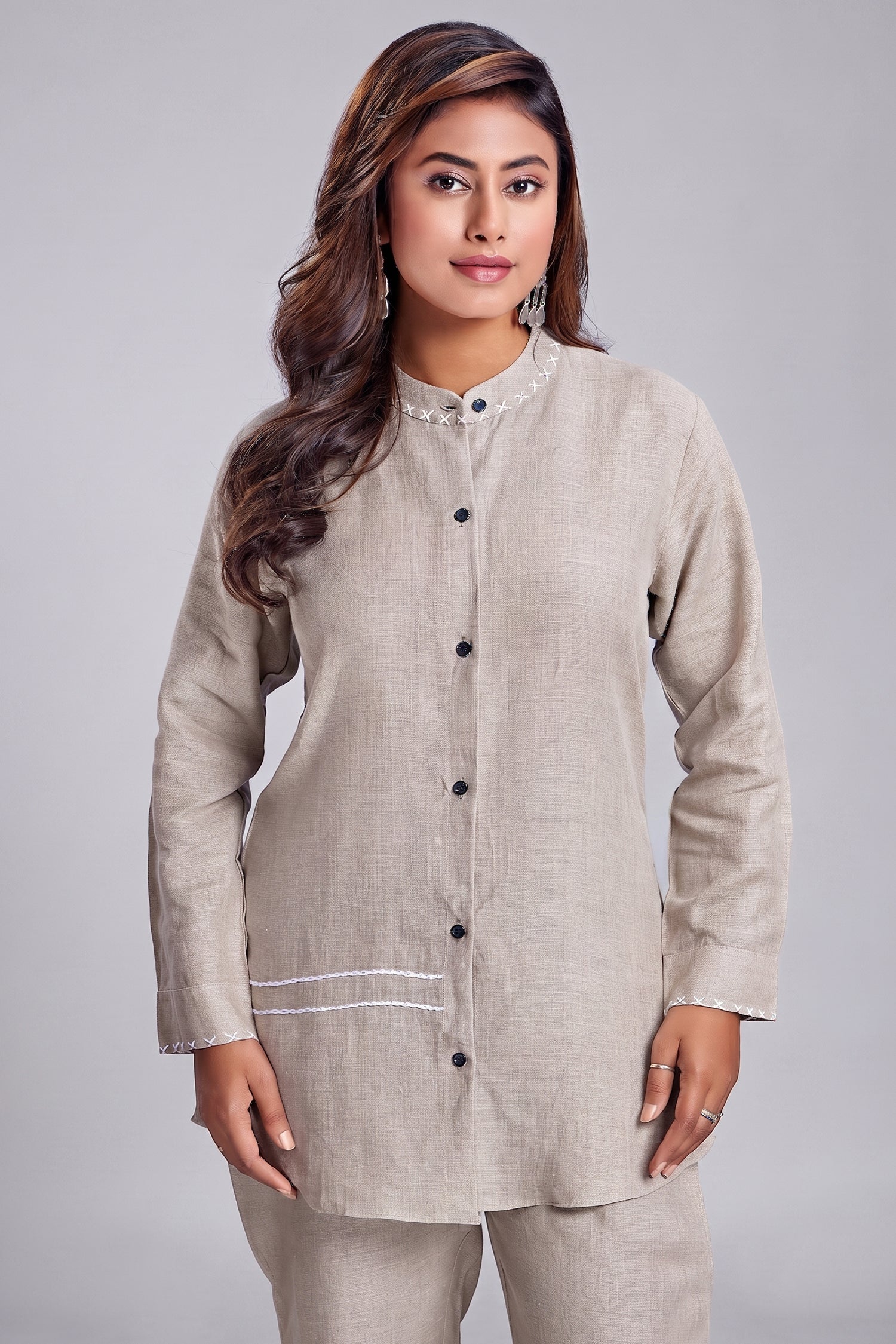 Beige Linen Co-Ord Set Secondary image