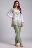 Multi Colored Linen Flower Motif Co-Ord Set