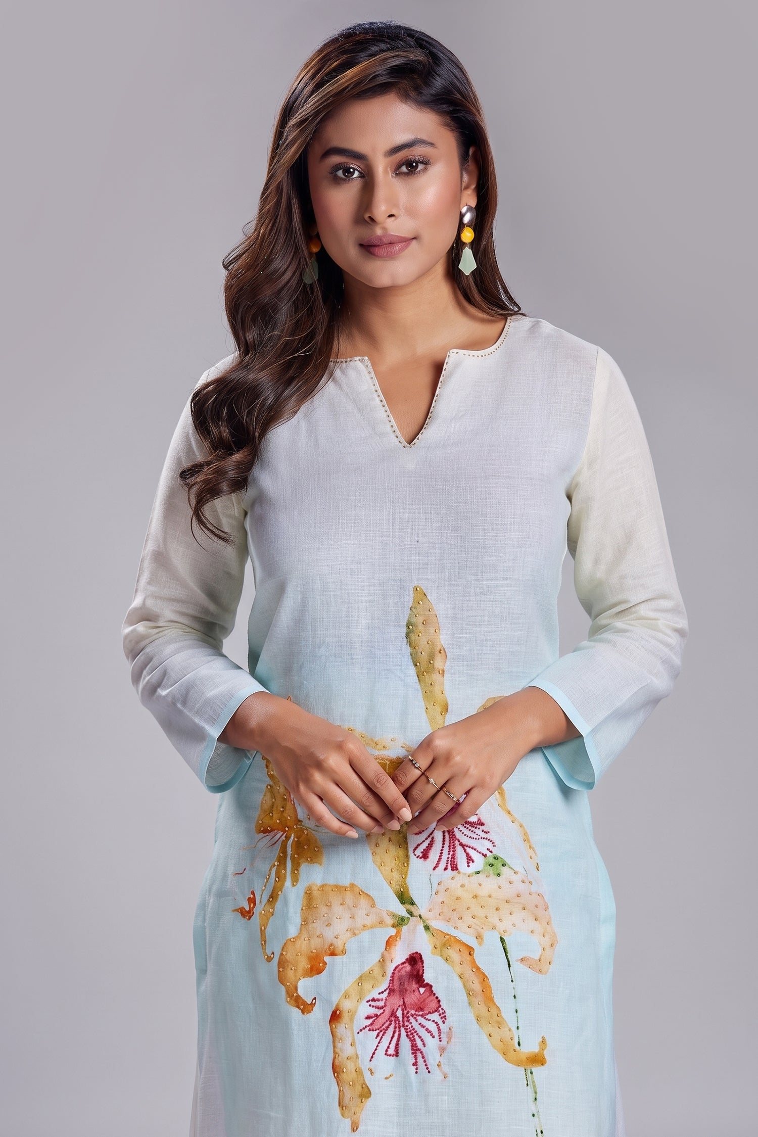 Multi Colored Floral Printed Straight Cut Co-Ord Set Secondary image
