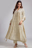 Light Pale Moss Green Mul Cotton Floral Embroidered Kurta Set