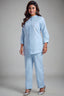 Blue Linen Cutdana Worked Co-Ord Set