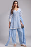 Powder Blue Mul Cotton Thread Floral Embroidered Salwar Set