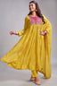 Yellow Mul Cotton Sequin Worked Anarkali Set