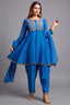 Blue Mul Cotton Sequin Embroidered Salwar Set