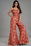 Orange Brocade Silk Woven Jumpsuit