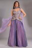 Lavender Tissue Silk Sequin Embroidered Palazzo Suit