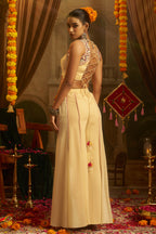 Cream Embroidery Mirror Worked Co-Ord Set with Mirror Work