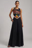 Black Georgette Mirror Embroidery Work Co-Ord Set with Shells