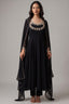 Jet Black Embroidered Georgette Anarkali Suit