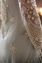 Ivory Silver Net Embroidered Suit