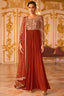 Rust Heavy Embroidered Floor-Length Anarkali Suit