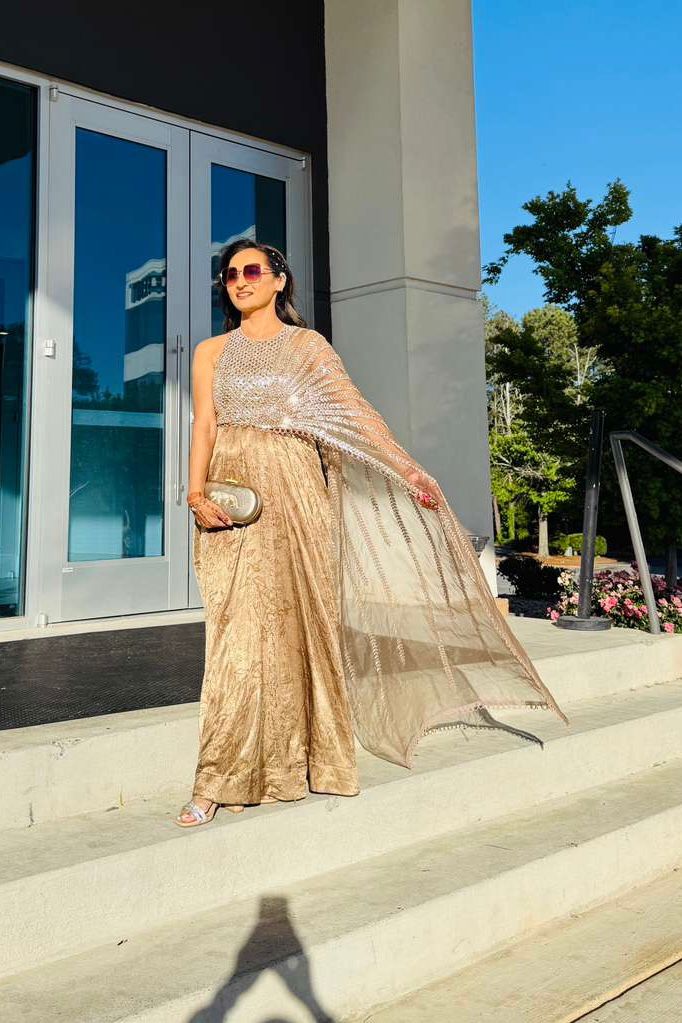 Saree.com customer wearing Indian occasion wear