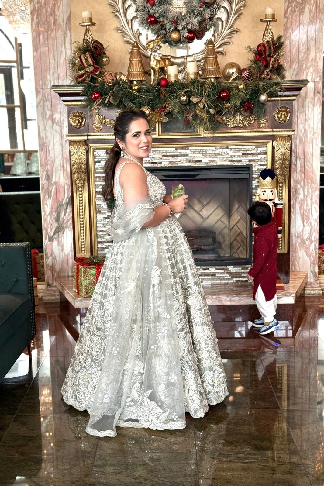 Saree.com customer wearing Indian occasion wear